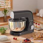 Stand Mixer, 5.5 Quart, 10 Speed Tilt-Head Kitchen Mixer, Copper Motor, Household Food Mixer with Bowl, Flat Beater, Dough Hook, Egg Whisk (300W Black)