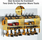 CCCEI Modular Power Tool Organizer Wall Mount with Charging Station. Garage Drill Storage Shelf with Hooks, Heavy Duty Rack, Tool Battery Holder Built in 8 Outlet. Gift for Men. Glod, 1 Pack.
