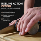 Rolling Knife Sharpener Kit – Premium Walnut Wood Kitchen Knife Sharpener for 15° & 20° Edge - Magnetic Knife sharpener with Diamond & Stainless Disc #1000/#3000