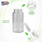 Oil Sampling Bottle - Made in USA - Pack of 6 Oil Analysis Sampling Clear Plastic Bottle 4 oz (120 ml) Capacity with 38-400 Cap Size - FDA Compliant and BPA Free …