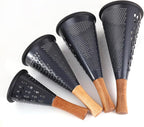 Cone Cheese Grater with Handle Stainless Steel Grater Triple Function Wood Handle Shredder Non-Slip Rubber Bottom Hand Held Multifunction Vegetables Grater Black 4-Size (Size XL:11.8" X 5.1" Black)
