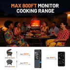 Smart Bluetooth Wireless Meat Thermometer, Real-Time Monitoring Control Digital Thermometer with Smart App, Meat Probe IP67 Waterproof High Accuracy Perfect for BBQ, Oven, Grill & Smoker