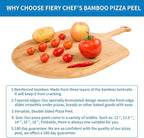 16' Bamboo Pizza Peel - Lightweight Smooth Wooden Paddle and Pizza Cutting Board with 8 Slice Grooves, Outdoor Oven Accessories, 23.6 x 16 Inch