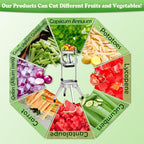 Commercial Vegetable Fruit Chopper, Stainless Steel Potato Cutter with 1/2 Inch, 3/8 Inch and 1/4 Inch Blades, Durable French Fry Cutter, Easy Clean Manual Cutter for Tomatoes Peppers Mushrooms