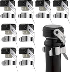 WOTOR Champagne&Wine Bottle Stoppers Stainless Steel with Food Grade Silicone, Leak Proof Keep Fresh Reusable Saver, Cork Suitable for Wine, Champagne, Cava, Prosecco and Sparkling (8 Pack Silver）
