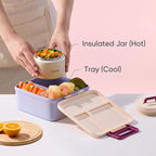 CAROTE Bento Box for Kids, Lunch Box Kids with 8oz Thermos for Hot Food, Lunch Container for Girls Boys, 3 or 5 Compartments with 2 Removable Dividers, BPA Free/Leak Proof/Dishwasher Safe