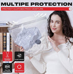 Travel Vacuum Storage Bags with Rechargeable USB Pump, 15 Pack Carry-On Size Compression Packing Bags for Luggage and Suitcase, Space Saver for Clothes and Clothing Travel