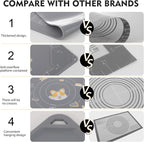 Ourokhome Silicone Baking Mat Sheet and Pastry Dough Cutter, 0.5 Inch Thick 28" X 20" BPA free Silicone Rolling Mat, Non-Stick and Anti-Slip, Dishwasher Safe (Gray)