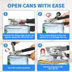 Manual Can Opener，Commercial Can openner，Can Opener Heavy Duty with Ergonomic Soft Grip Handles and Magnetic Lid Lifter for Large Cans, Seniors ，Stainless Steel, Black