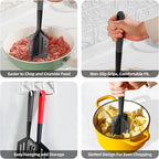 Meat Chopper, Heat Resistant Meat Masher for Hamburger, Ground Beef Smasher, Non Stick Mix Ground Chopper, Mix and Chop Potato Masher Tool 2in1 Twist Design