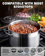 Cooks Standard Stockpots Stainless Steel, 8 Quart Professional Grade Stock Pot with Lid, Silver