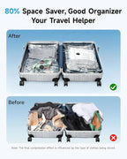 8 Pack Travel Vacuum Seal Bags with Rechargeable Electric Pump, 4 Sizes Space Saver Vacuum Storage Bags for Luggage, Suitcase & Home Organization, Reuseable Vacuum Seal Bags for Clothing