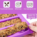 8 Cavity Silicone Molds For Baking，Rectangle 1 Inch Deep Chocolate Bar Mold - Homemade Granola Bar/Cereal Protein Energy/Candy Bar Mold - Set Of 2