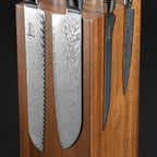 SENKEN Rotating Magnetic Knife Block without Knives, Natural Acacia Hardwood - 360 Degrees Rotation - Ultra Strong Neodymium Magnets, Universal Knife Holder & Storage (Rotating Magnetic Block)