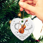 Personalized Cello Xmas Ceramic Ornament with Text Name & Year, Customized Cellist Ornament Christmas 2025, Cello Music Instrument Christmas Ornaments, Gift for Men Women Musician Teacher