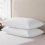 Goose Feathers and Down Pillows, Cotton Cover, Bed Sleeping Hotel Collection Pillows,Set of 2, King Size 20x36