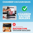 Chamber Vacuum Sealer Bags,8"x12" 200 Pcs Pre-cut Chamber Machine Pouches,Heavy Duty Chamber Vacuum Bags for Commercial Sealer,Food Storage,Meal Prep,Sous Vide,Meat Cheese Goods, BPA Free