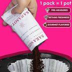Sarasota Coffee Ground Packets | Gourmet Flavored Medium Roast Bulk Coffee Packs | Jamaican Me Crazy | Low Acid Mold Free Singles Individual Pouches for 12 Cups Maker | 2 Ounce Bags, 36 Count