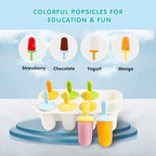 Miaowoof Silicone Popsicles Molds for Toddlers, 8-Cavity Non-BPA Premium Silicone Small Popsicle Molds, Ice Pop Mold with 8 Colorful Reusable Sticks for Kids (White)