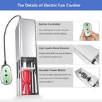 Electric Can Crusher with Button Controller, Automatic Can Crushers for Recycling 8/12/16oz Cans, Auto Cycle Mode, Countertop Can Smasher for Recycling Aluminum Seltzer, Soda, Beer Cans, Sliver