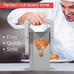 Slyce - Bagel Slicer, Bagel Cutter with Safety Shield and Safe Grip, Bagel Holder for Cutting Large and Small Bagels, Stainless Steel Blade (Gray)