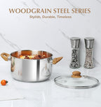 KOCH SYSTEME CS Stainless Steel Pot - 8 Quart Stainless Steel Stock Pot with Visible Lid, Steel Soup Pots with Heat-Resistant Bakelite Double Handle, Dishwasher Safe, Induction Compatible, 8QT