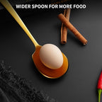 8 Piece Stainless Steel Serving Spoons Set - 8 Large Spoons, 9.2-Inch, Dishwasher Safe, for Parties/Kitchen/Buffet/Catering,Gold