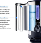 Commercial Electric Kettle Warmer Stainless Steel Hot Water Dispenser Hot Water Boiler And Warmer with Faucet Quick-Temp or Boil for Tea Coffee 1500W 8.8 Liter Capacity