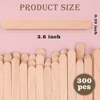 Sakolla 300 Pcs Popsicle Wooden Sticks, 3.65″ Length Natural Wood Mini Ice Cream Sticks for Ice Pop, Cakesicle, Cake Pop, DIY Crafts