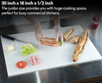CURTA Cutting Boards for Kitchen, 30" x 18" x 0.5" Blue Color Coded Plastic Commercial Chopping Board with Anti Slip Surface Dishwasher Safe