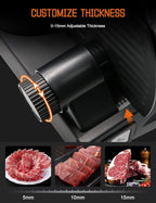 Meat Slicer, 200W Electric Food Slicer with 2 Removable 7.5" Stainless Steel Blades and Stainless Steel Tray, Child Lock Protection, Adjustable Thickness, Food Slicer Machine for Meat Cheese Bread