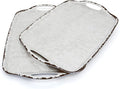 TP Serving Trays with Handles, 19 Inche Large Rectangular Melamine Serving Platter Set of 2, Rustic White