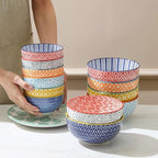 Selamica Ceramic 12 OZ Dessert Bowls Set, Ice Cream Bowls, 4.7 Inch Small Bowls for Ice Cream, Snack, Side Dishes, Microwave Dishwasher Safe, Set of 6