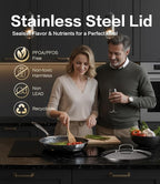 Non Stick Frying Pans with Lids, 8 Inch Fry Pan, Hybrid Large Frying Pan with Lid, Nonstick Skillet Stainless Steel, Dishwasher & Oven-Safe, Induction Compatible Cooking Pan