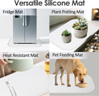 Silicone Coffee Maker Mat with Lip, 24'' x 16'' Heavy Duty Coffee Maker Mat for Countertops, Coffee Tray Fit Under Coffee Machine Appliance Automatic Machines Espresso Accessory, White