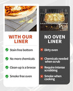 3 Pack Oven Liners for Bottom of Oven, 17x25" Large Heavy Duty Non-Stick Reusable Oven Mat for Electric, Gas, Toaster & Convection Ovens - BPA & PFOA Free, Dishwasher Safe, Kitchen Essentials, Silver