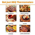 Digital Meat Thermometer Fork, Fast Read Grill Thermometer with LED Display and Stainless Steel Probes for Steak Chicken Pork Turkey Hot Grilled Food for Men Him Dad