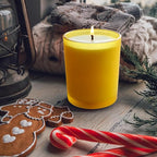 8 OZ Thick Candle Jars for Making Candles 15 Pcs, Empty Jars with Wood Lids for Candle Making, Sample Container, Frosted Yellow