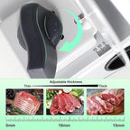 OSTBA Meat Slicer Machine, Two 6.7” Removable Stainless Steel Blades and Food Carriage, 150W Electric Deli Food Slicer for Home Use, Easy to Clean, 0-15mm Adjustable Thickness for Meat, Cheese, Bread