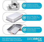 BIRDROCK HOME Stainless Steel Steam Table Pan - Hotel, Restaurant & Catering Supplies - 24 Gauge Steel, 14 qt Capacity - Meal Prep, Cooking, & Food Storage Container - 4" Depth, Full-Size (6 Pack)