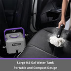 Steam Cleaner: Fast 50-Sec Heat-Up-21-Piece Kit-0.6Gal (2.2L) Tank Refill Anytime-No Cooling-Detachable Hose Multi Steamer Mop for Home Car Bed Furniture Tile Grout Floor Kitchen Cleaning Grey