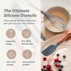 Starpack 'Whip it Good' Silicone Whisk for Nonstick Cookware - Non Scratch Whisk Heat Resistant 600°F - Kitchen Whisks for Cooking, Baking & Stirring - Silicone Coated Durable Rubber Egg Whisks