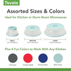 Tovolo Microwave Splatter Cover for Food Medium Blue Haze Dishwasher Safe, Collapsible Reusable Cover for Food in Microwave Uses BPA Free Safe Silicone,10 inch Vented Microwave Cover