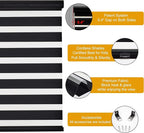 Persilux Cordless Zebra Shades (47" W X 72" H, Black) Free-Stop Window Shades Dual Layer Light Control for Day and Night, Light Filtering Sheer Blinds for Windows, Easy to Install