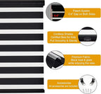 Persilux Cordless Zebra Blinds for Windows Roller Windows Shades (72" W X 72" H,Black) Dual Layer Light Control Light Filtering Sheer Shades for Home