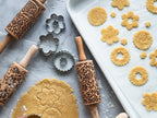 HANUKKAH Rolling pin Jewish holiday symbols laser engraved embossing dough roller for homemade cookies