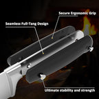 Kitchen Knife Set, Skylark Series 6-Piece High Carbon X50CrMoV15 Steel Professional Chef Knife Set with Solid Wood Block, Unique Design Knife Block Set, Dishwasher Safe, Elegant Black