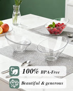 BESTVIP 8oz Clear Plastic Serving Bowls for Party - 12 Pack Angled Disposable Serving Bowls, Party for Chips, Snacks, Fruit, Salad - Bowls for Parties, Daily Use, Catering, Christmas