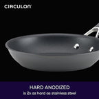 Circulon Radiance Hard Anodized Nonstick Frying / Fry Pan Set / Skillet Set - 8.5 Inch, 10 Inch, and 12.25 Inch , Gray
