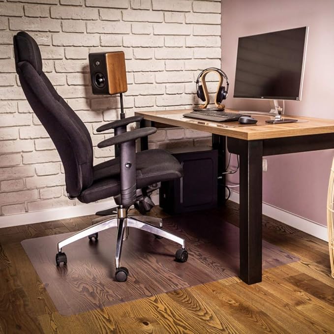 NECAUX Custom 24 x 39.4 Inch Frosted Table Cover Protector, 1.5mm Thick Plastic Scratch Resistent Heavy Duty Desk Pad Mat Non-Slip Tablecloth Protector for Vanity Table, Sofa Table, Media Stand